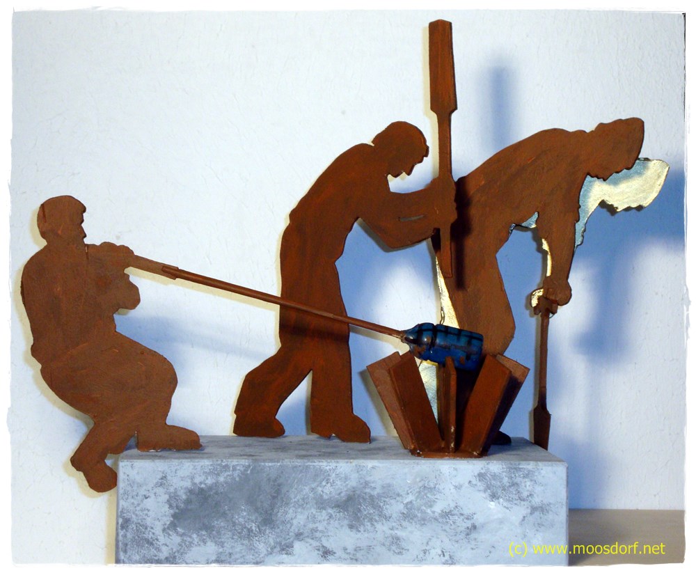 Modell Kunstwerk Glasmacher