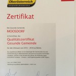Qualitätszertifikat Gesunde Gemeinde Moosdorf