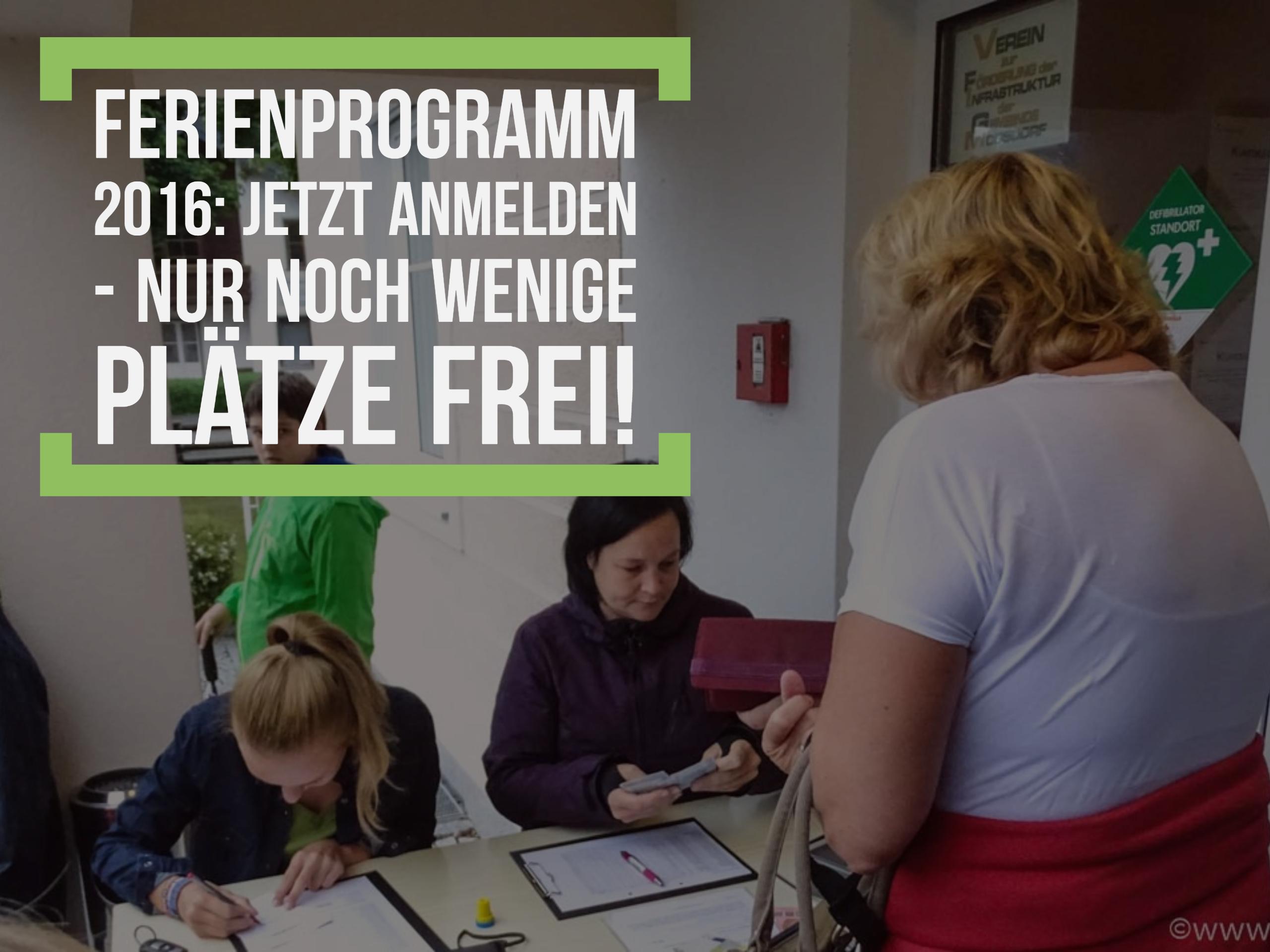 Restplätze Ferienprogamm