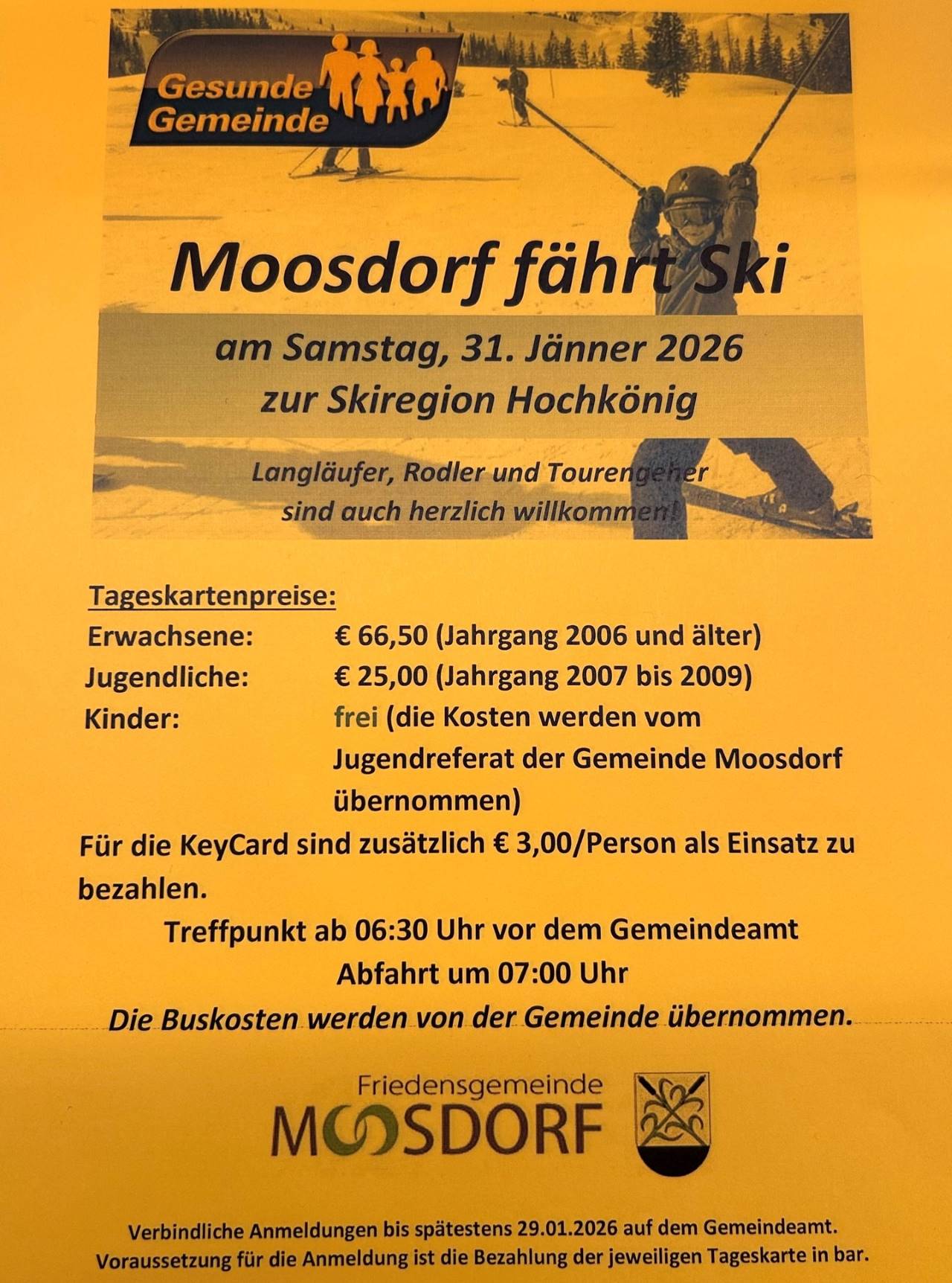 Postwurf Skitag Moosdorf MDL
