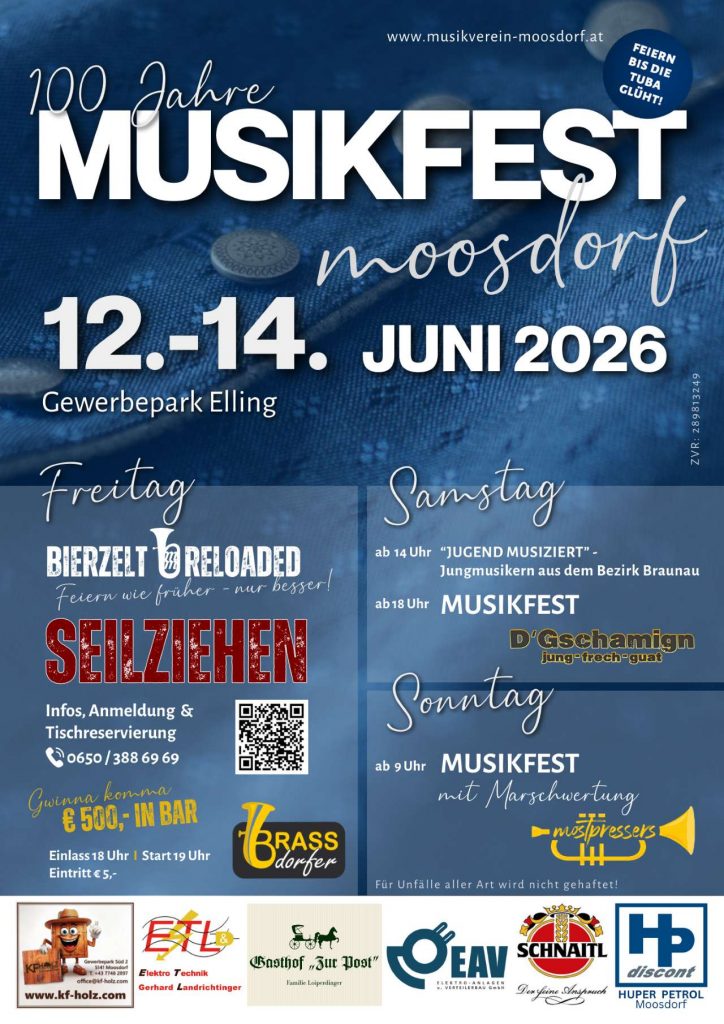 Musikfest Moosdorf Plakat MDL